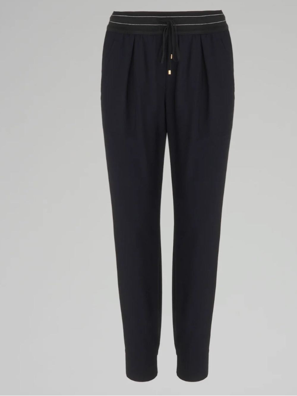 Lorena Antoniazzi Grey Drawstring Virgin Wool Jogger Pants